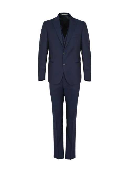 Abito con gilet in lana drop 7 Blu Cc Corneliani | 278R98 2768150002